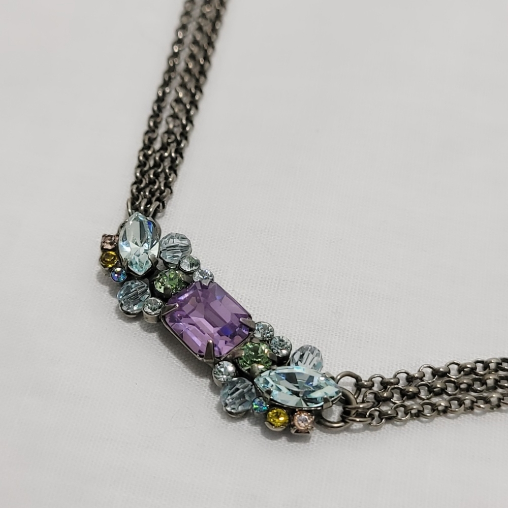 Sorrelli Triple Strand Heirloom Jeweled Choker Necklace